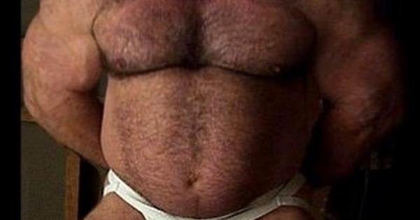 Bear hairy muscle Son grab mom boobs