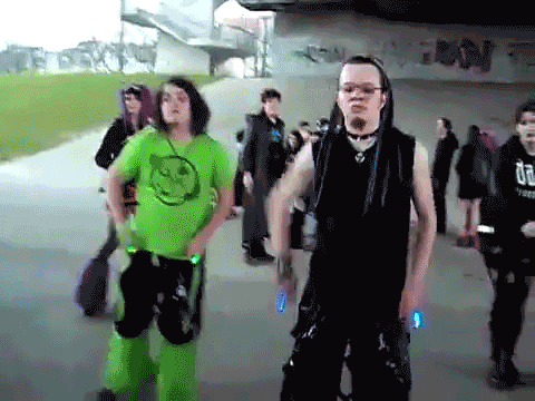 Cybergoth dance party Femdom party stories