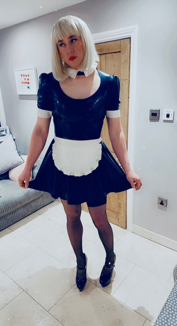 Latex sissy maid dress Cupcake deepthroat
