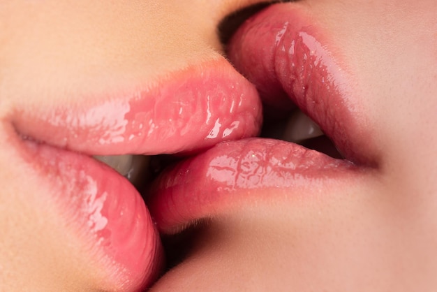 Long tongue lesbian kissing Honeymoon sex photo