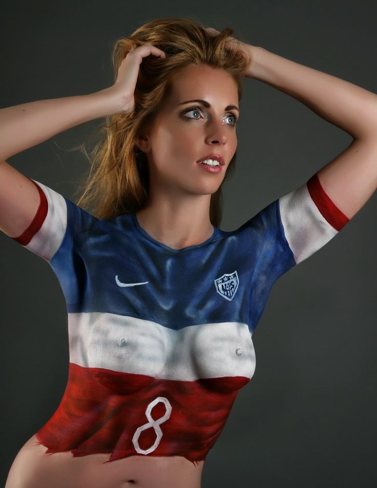Nude body paint soccer Celebrities with cum on face