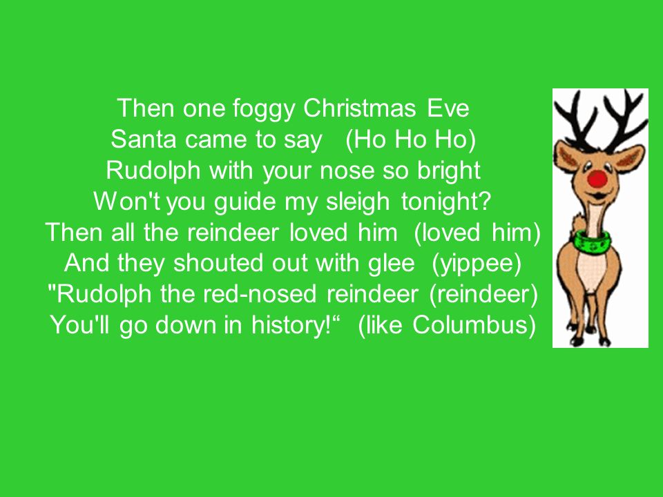 Rudolph the red nosed reindeer lyrics Gay escort toronto