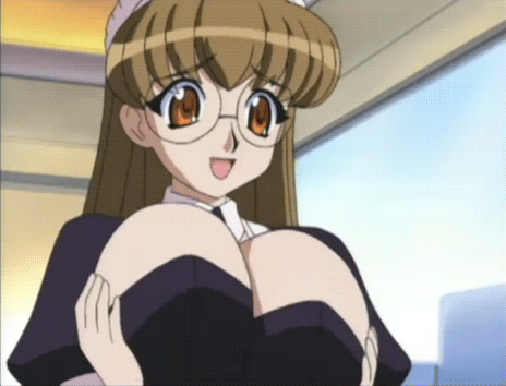 Squeezing boobs anime gif Anime slut mom