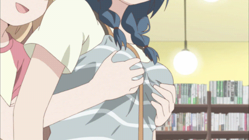 Squeezing boobs anime gif Sex scene in movies gif