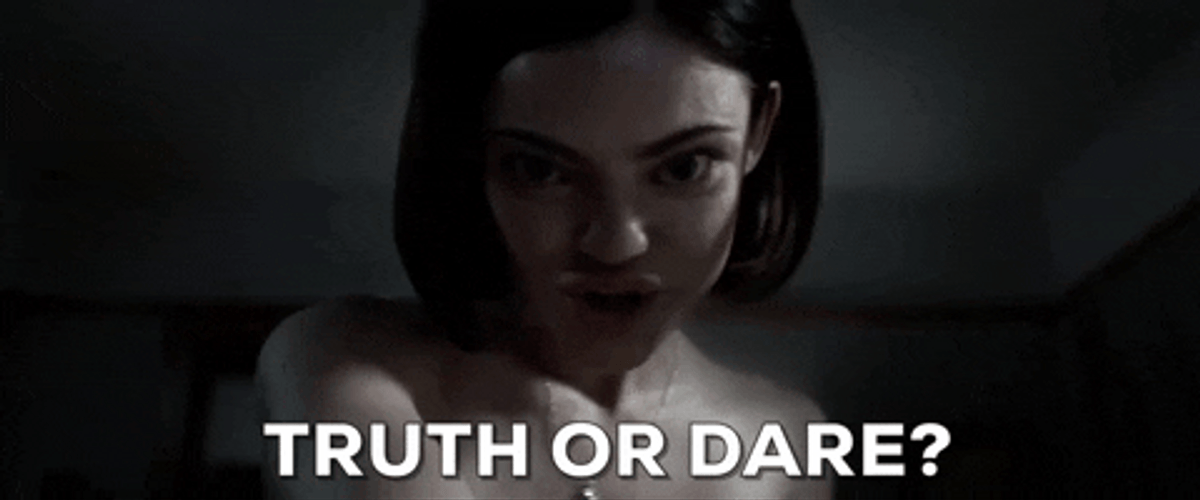 Truth or dare gif Woman pissing gif